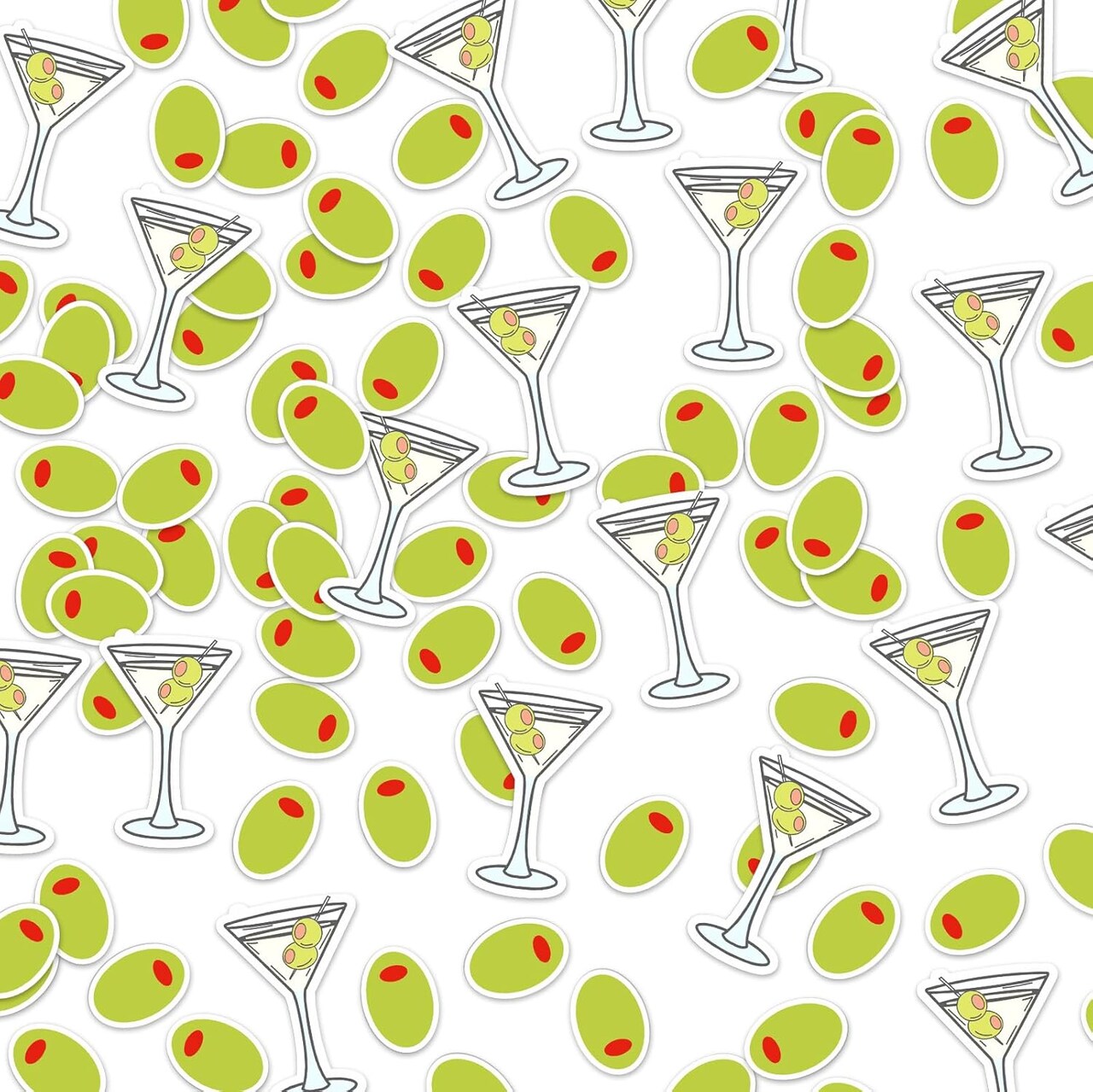 400 Pcs Martini Birthday Party Confetti Bikinis and Martini Cups Confetti for Bridal Shower Engagement Bachelorette Party Supplies(Classic)